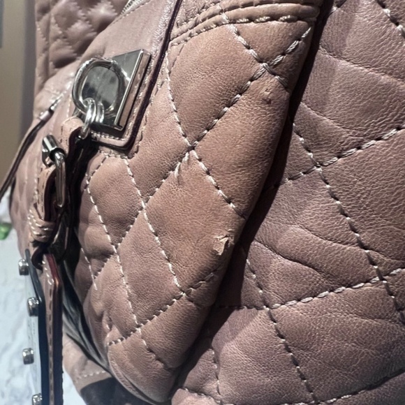 Vintage Y2K L.A.M.B By Gwen Stefani Hobo Bag Cool Tan Super Soft Quilted Leather - Picture 10 of 11